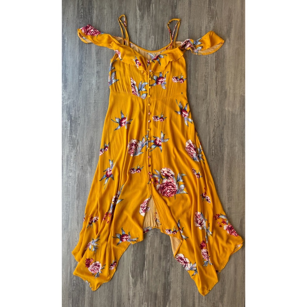Xhilaration Mustard Floral Dress Size S